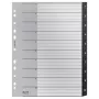 Leitz Recycle rodyklė, PP, itin plati, skaitmeninė skirtukų rodyklė, polipropilenas (PP), juoda, balta, portretinė, A4 Maxi, 160 g/m²