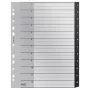 Leitz Recycle Index, PP, itin platus, skaitmeninis skirtukų indeksas, polipropilenas (PP), juoda, balta, portretinis, A4 Maxi, 160 g/m²