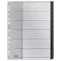 Leitz Perdirbimo Indeksas, PP, itin platus, Skaitmeninis skirtukų indeksas, Polipropilenas (PP), Juoda, Balta, Portretinė, A4 Maxi, 160 g/m²