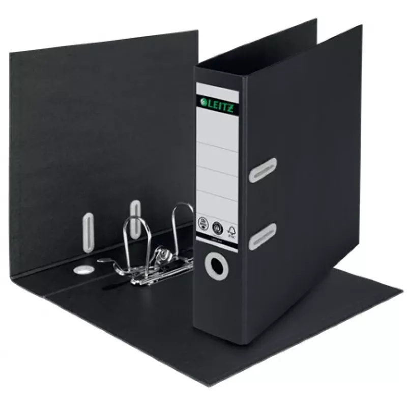 Leitz 180° Recycle svirtinis segtuvas, A4, Kartonas, Juoda, 600 lapų, 80 g/m², 320 mm