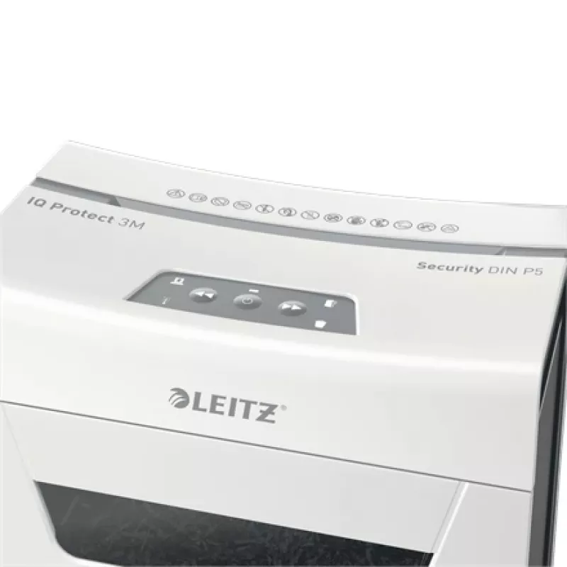 Leitz IQ Protect Premium popieriaus smulkintuvas 3M P5, mikro pjovimo, 2 x 15 mm, 10 l, 125 lapai, 55 dB, jutiklinis