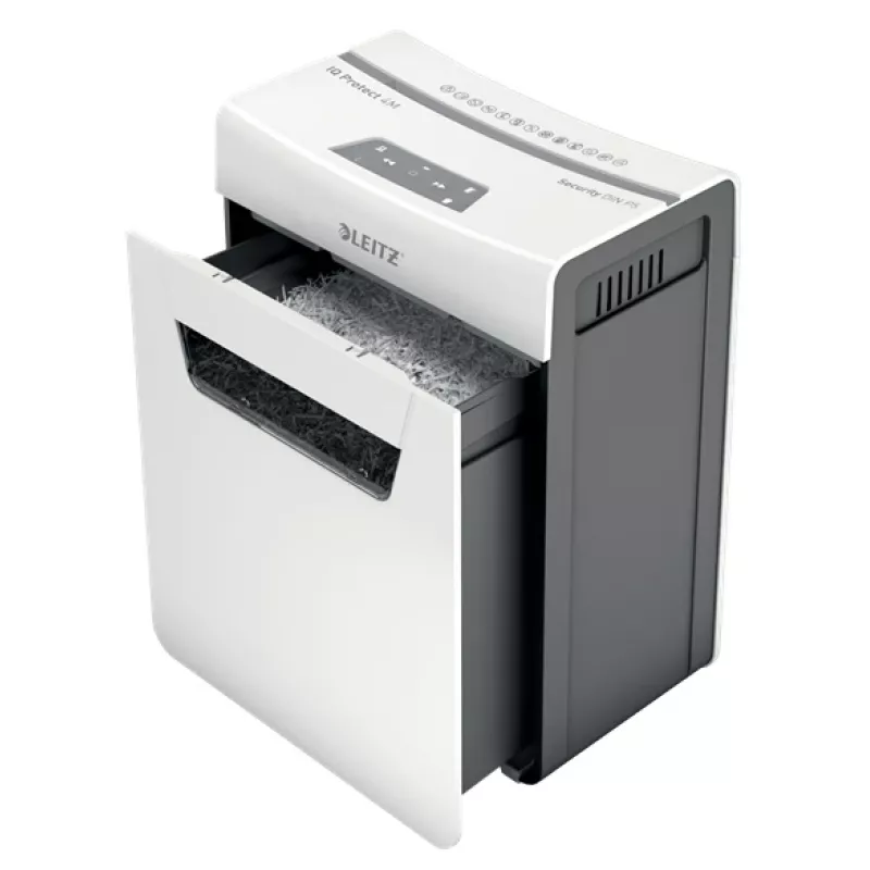 Leitz IQ Protect Premium popieriaus smulkintuvas 4M P5, mikropjovimo, 2 x 15 mm, 14 L, 150 lapų, 55 dB, jutiklinis