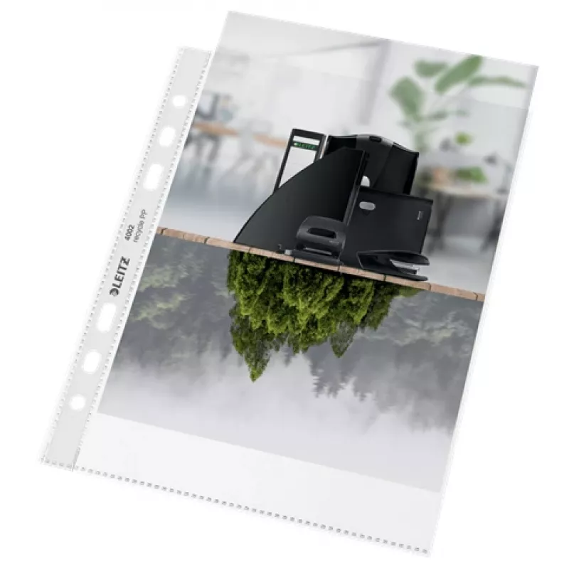 Leitz Recycle A5 kišenė, 150 x 210 mm (A5), skaidri, polipropilenas (PP), matinė, vertikali, 0,1 mm