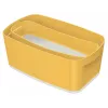 Leitz MyBox Cosy Small su dangčiu, laikymo dėžė, laikymo dėžė, geltona, stačiakampė, plastikinė, vienspalvė, geltona