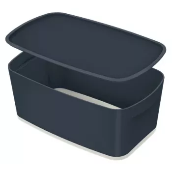 Leitz MyBox Cosy Small su dangčiu, dėžė daiktams laikyti, Dėžė daiktams laikyti, Pilka, Stačiakampio formos, Plastikas, Vienspalvė, Vidaus