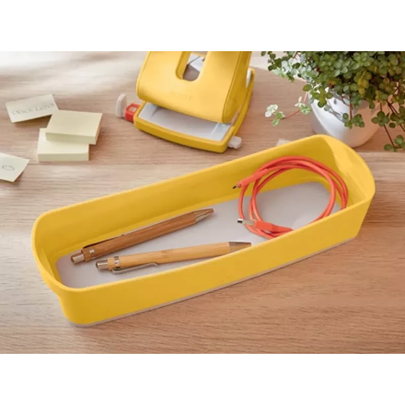 Leitz MyBox Cosy Organizer Tray Long, Saugojimas, Dėžutė daiktams, Geltona, Stačiakampė, Plastikas, Vienspalvis, 307 mm