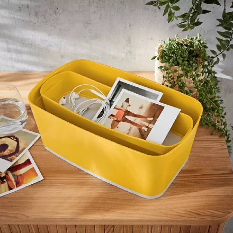 Leitz MyBox Cosy Organizer Tray Long, Saugojimas, Dėžutė daiktams, Geltona, Stačiakampė, Plastikas, Vienspalvis, 307 mm