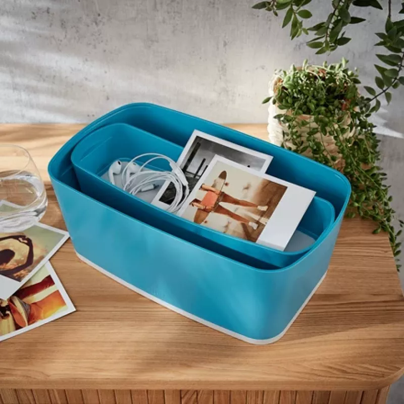 Leitz MyBox Cosy Organiser Tray Long, Saugojimas, Laikymo dėžutė, Mėlyna, Stačiakampė, Plastikinė, Vienspalvė, 307 mm
