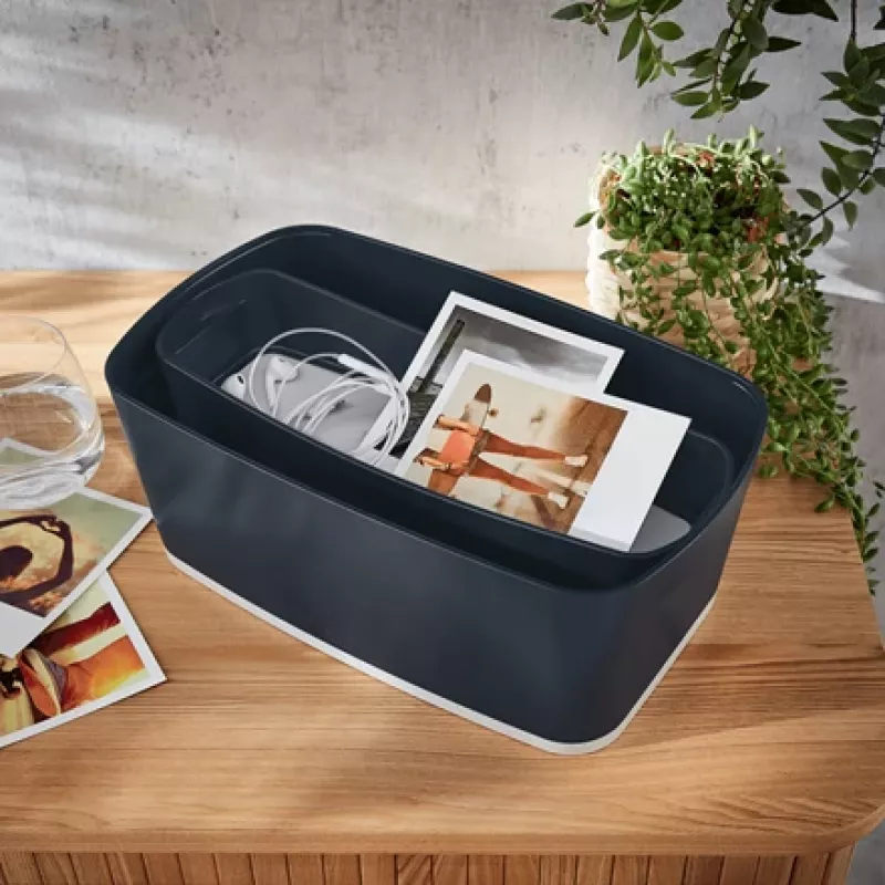 Leitz MyBox Cosy Organiser Tray Long, Storage, Laikymo dėžutė, Pilka, Stačiakampė, Plastikinė, Vienspalvė, Vidaus naudojimui