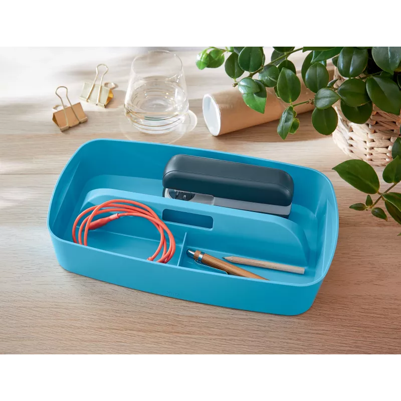 Leitz MyBox Cosy Organiser Tray su rankena Small, talpykla, mėlyna, plastikinė, 307 mm, 181 mm, 56 mm, 300 g