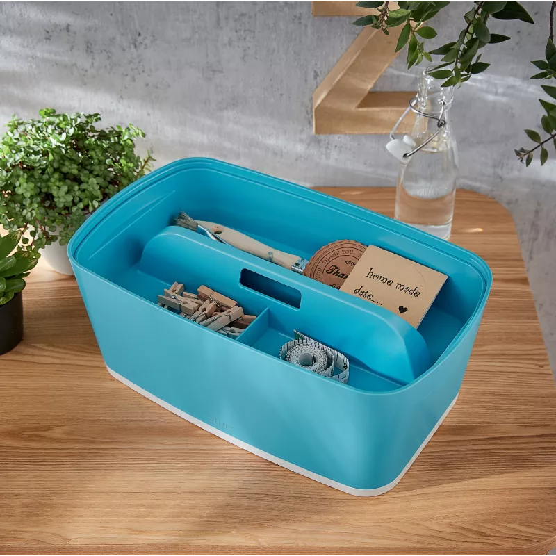 Leitz MyBox Cosy Organiser Tray su rankena Small, talpykla, mėlyna, plastikinė, 307 mm, 181 mm, 56 mm, 300 g
