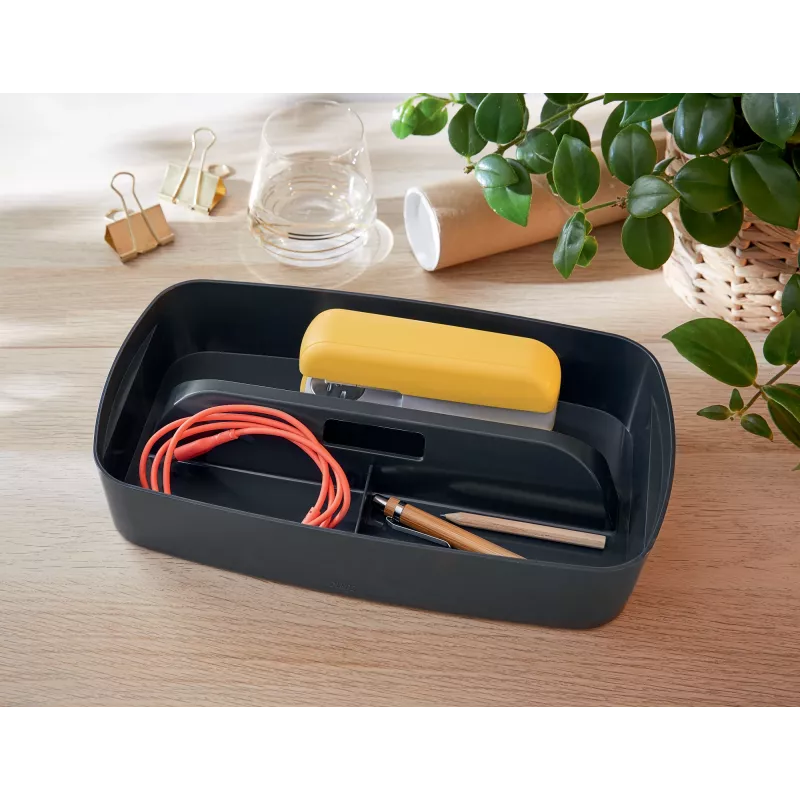 Leitz MyBox Cosy Organiser Tray su rankena, mažas, saugojimo, Pilka, Plastikas, 307 mm, 181 mm, 56 mm, 300 g