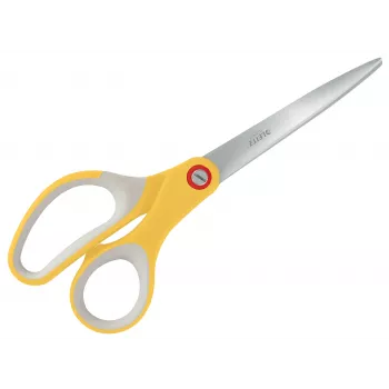 Leitz Cosy Titanium Office Scissors 205 mm, Suaugusiems, Tiesus kirpimas, Viengubos, Pilka, Geltona, Nerūdijantis plienas, Biuro žirklės
