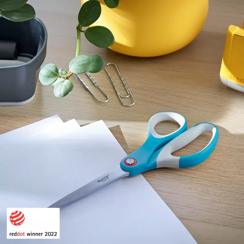 Leitz Cosy Titanium Office Scissors 205 mm, suaugusiems, tiesus pjūvis, viengubos, mėlynos, nerūdijantis plienas, biuro žirklės