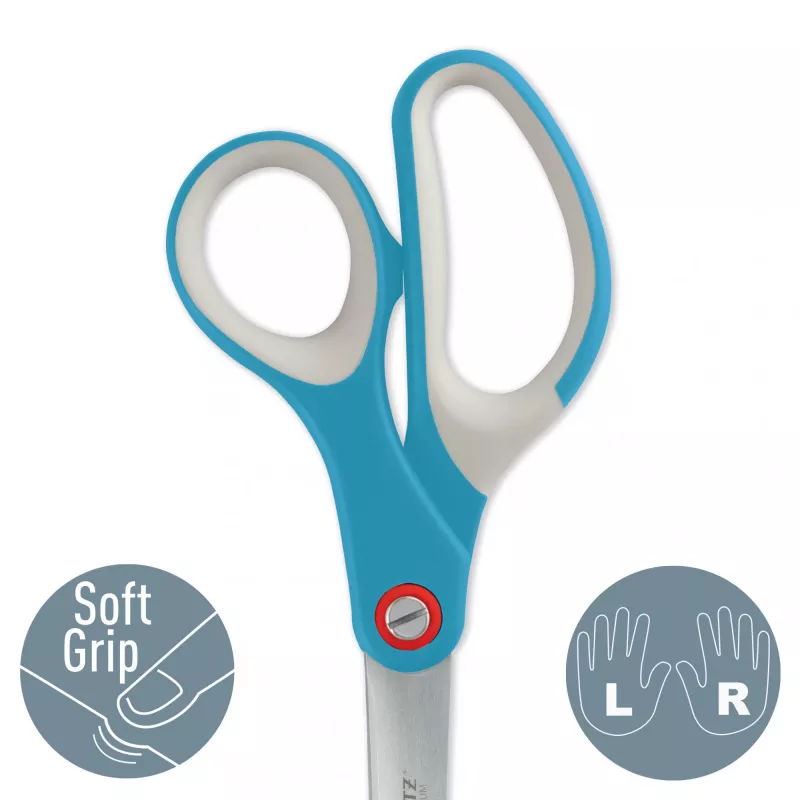 Leitz Cosy Titanium Office Scissors 205 mm, suaugusiems, tiesus pjūvis, viengubos, mėlynos, nerūdijantis plienas, biuro žirklės