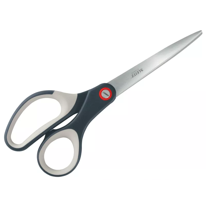 Leitz Cosy Titanium Office Scissors 205 mm, Adult, Straight cut, Single, Pilka, Stainless steel, Office scissors