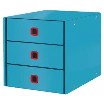 Leitz Click & Store Cosy stalčių spintelė (3 stalčiai), mėlyna, kartonas, 286 mm, 358 mm, 282 mm