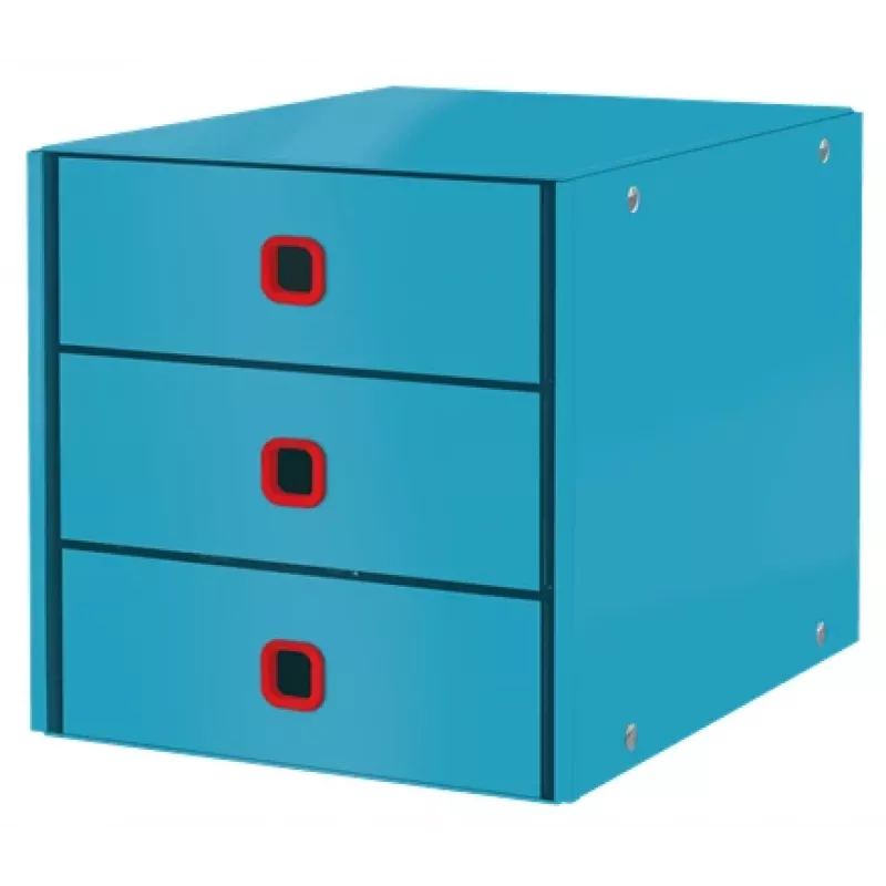 Leitz Click & Store Cosy stalčių spintelė (3 stalčiai), mėlyna, kartonas, 286 mm, 358 mm, 282 mm