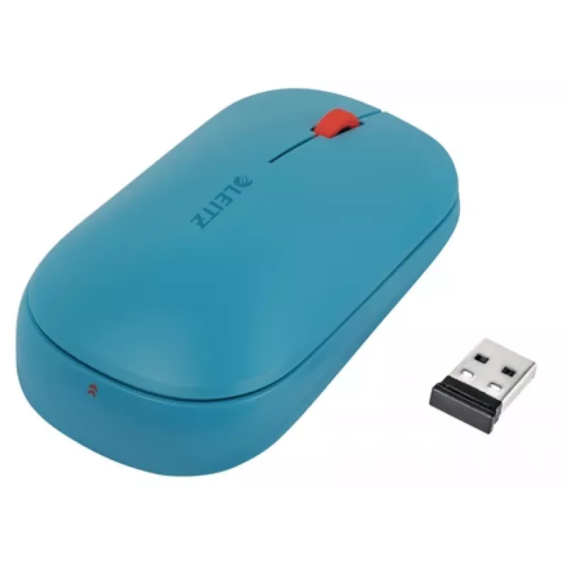 „Leitz Cosy“ belaidė pelė, abiem rankoms tinkama, RF belaidis + „Bluetooth“, 4000 DPI, mėlyna