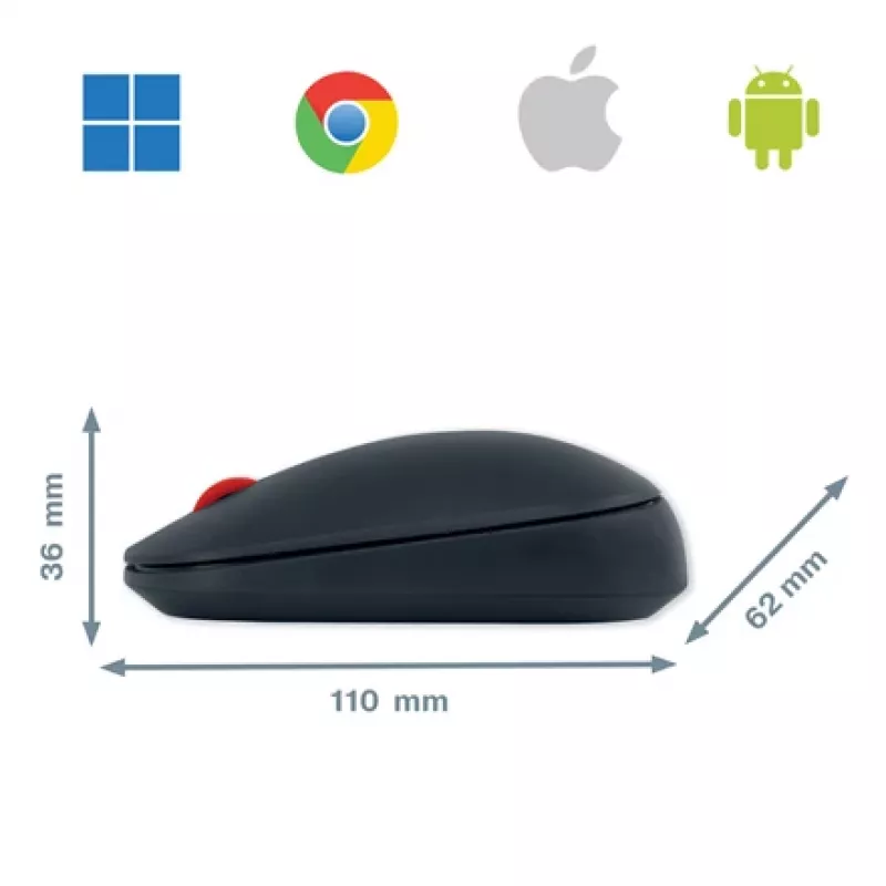 Leitz Cosy belaidė pelė, abiem rankoms tinkama, radijo dažnio belaidis + Bluetooth, 4000 DPI, pilka