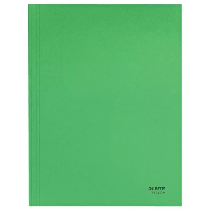 Leitz Recycle Card 3-Flap Folder, tradicinis dokumentų segtuvas, A4, kartoninis, žalias, gulsčias/stačias, 250 lapų