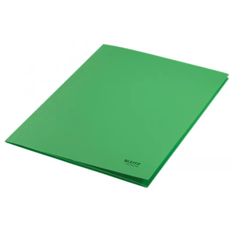 Leitz Recycle Card 3-Flap Folder, tradicinis dokumentų segtuvas, A4, kartoninis, žalias, gulsčias/stačias, 250 lapų