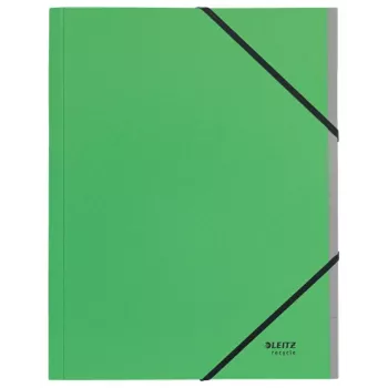 Leitz Recycle kartoninis skirtukų aplankas, Signature segtuvas, A4, kartonas, žalias, 430 g/m², elastinė juostelė
