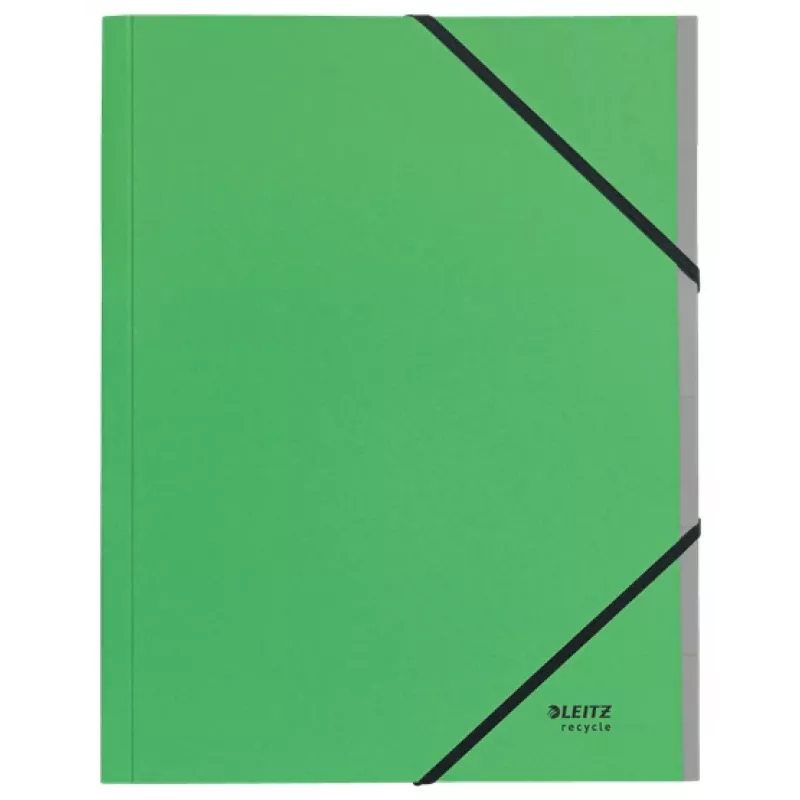 Leitz Recycle kartoninis skirtukų aplankas, Signature segtuvas, A4, kartonas, žalias, 430 g/m², elastinė juostelė