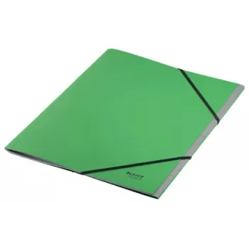 Leitz Recycle kartoninis skirtukų aplankas, Signature segtuvas, A4, kartonas, žalias, 430 g/m², elastinė juostelė