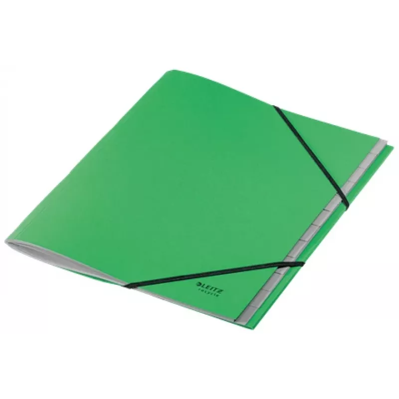 Leitz Recycle Card Divider Book, Tradicinis dokumentų segtuvas, A4, Kartonas, Žalia, 430 g/m², Elastinė juosta
