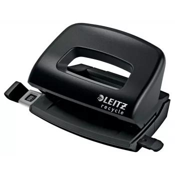 Leitz NeXXt Recycle Mini Hole Punch, 10 lapų, juodas, plastikinis, 8 cm, 5.5 mm, A4