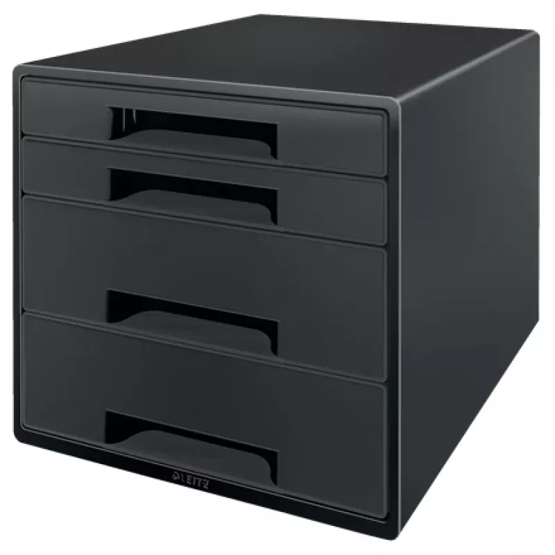 Leitz Recycle stalčių spintelė, 4 stalčiai (-ių), Plastikas, Juoda, 1 vnt., 287 mm, 270 mm