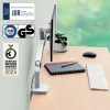 Leitz Ergo vietą taupanti vieno monitoriaus svirtis, spaustuvas/praėjimo anga, 9 kg, 43,2 cm (17 coliai), 81,3 cm (32 coliai), 100 x 100 mm, pilka