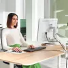Leitz Ergo vietą taupanti vieno monitoriaus svirtis, spaustuvas/praėjimo anga, 9 kg, 43,2 cm (17 coliai), 81,3 cm (32 coliai), 100 x 100 mm, pilka