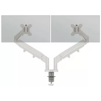 Leitz Ergo vietą taupanti dviguba monitoriaus rankenėlė, spaustuvas / kiauryminis tvirtinimas, 18 kg, 43,2 cm (17 col.), 81,3 cm (32 col.), 100 x 100 mm, Pilka