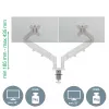 Leitz Ergo vietą taupanti dviguba monitoriaus rankenėlė, spaustuvas / kiauryminis tvirtinimas, 18 kg, 43,2 cm (17 col.), 81,3 cm (32 col.), 100 x 100 mm, Pilka