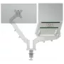 Leitz Ergo Space Saving dvigubas monitoriaus ir nešiojamojo kompiuterio stovas, spaustukas/priveržimas, 9 kg, 33 cm (13 colių), 81.3 cm (32 colių), 100 x 100 mm, pilkas