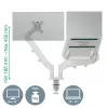 Leitz Ergo Space Saving dvigubas monitoriaus ir nešiojamojo kompiuterio stovas, spaustukas/priveržimas, 9 kg, 33 cm (13 colių), 81.3 cm (32 colių), 100 x 100 mm, pilkas
