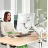 Leitz Ergo Space Saving dvigubas monitoriaus ir nešiojamojo kompiuterio stovas, spaustukas/priveržimas, 9 kg, 33 cm (13 colių), 81.3 cm (32 colių), 100 x 100 mm, pilkas
