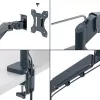 Leitz Ergo Space Saving dvigubas monitoriaus ir nešiojamojo kompiuterio stovas, spaustuvas / kiauryminis, 18 kg, 43,2 cm (17 colių), 81,3 cm (32 colių), 100 x 100 mm, tamsiai pilkas
