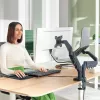 Leitz Ergo Space Saving dvigubas monitoriaus ir nešiojamojo kompiuterio stovas, spaustuvas / kiauryminis, 18 kg, 43,2 cm (17 colių), 81,3 cm (32 colių), 100 x 100 mm, tamsiai pilkas
