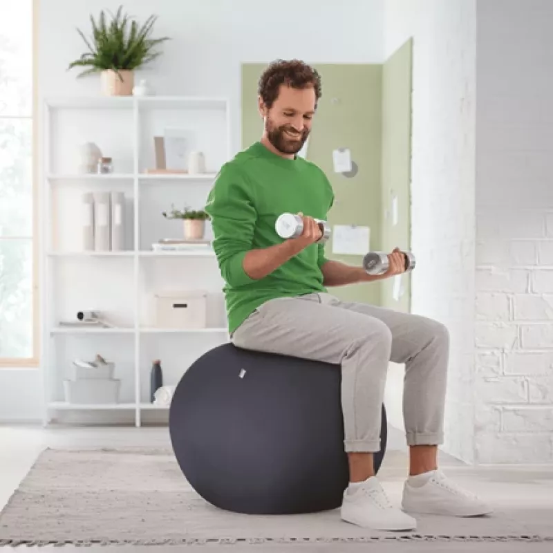 „Leitz Ergo“ aktyvus sėdėjimo kamuolys su stabdymo funkcija 65 cm, pilkas, pilno dydžio, 150 kg, TÜV, 65 cm, 2,87 kg