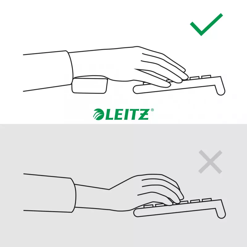 Leitz Ergo reguliuojama klaviatūros riešo atrama, tamsiai pilka, 71 mm, 437 mm, 22 mm, 1 vnt.