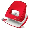 Leitz Hole Punch WOW 5008 Metal 2 skylių / 30 lapų, 30 lapų, Raudona, Balta, Metalas, 8 cm, 5.5 mm, A6