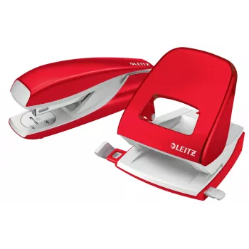 Leitz Hole Punch WOW 5008 Metal 2 skylių / 30 lapų, 30 lapų, Raudona, Balta, Metalas, 8 cm, 5.5 mm, A6
