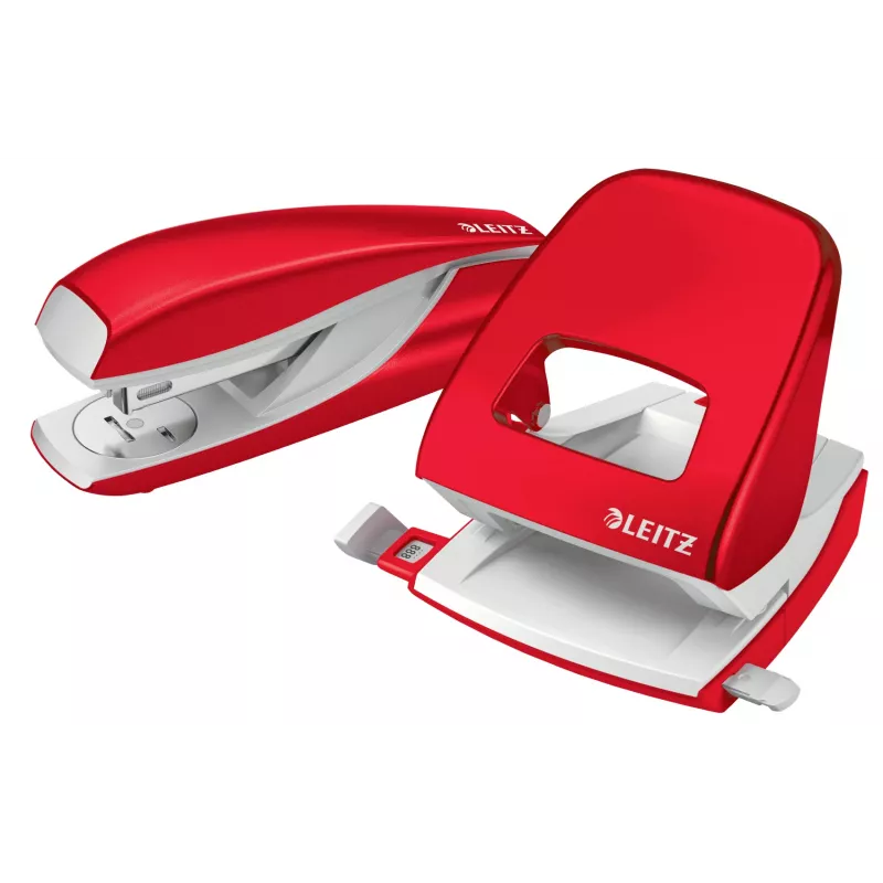 Leitz Hole Punch WOW 5008 Metal 2 skylių / 30 lapų, 30 lapų, Raudona, Balta, Metalas, 8 cm, 5.5 mm, A6