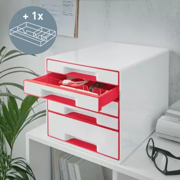 Leitz stalčių spintelė WOW Cube 5 stalčiai, 5 stalčiai, Plastikas, 270 mm, 287 mm, 363 mm, 3,59 kg