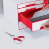 Leitz WOW Titanium Office Scissors 205 mm, Adult, Straight cut, Single, Red, White, Nerūdijantis plienas, Office scissors