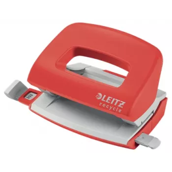 Leitz NeXXt Recycle Mini skylamušis, 10 lapų, raudonas, plastikinis, 8 cm, 5,5 mm, A4, A5, A6, Folio, US-Quart, 8 x 8 x 8 cm