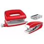 Leitz segiklio ir skylamušio rinkinys Mini WOW, 10 lapų, raudoni, P2, metaliniai, 80 g/m², 3,5 cm